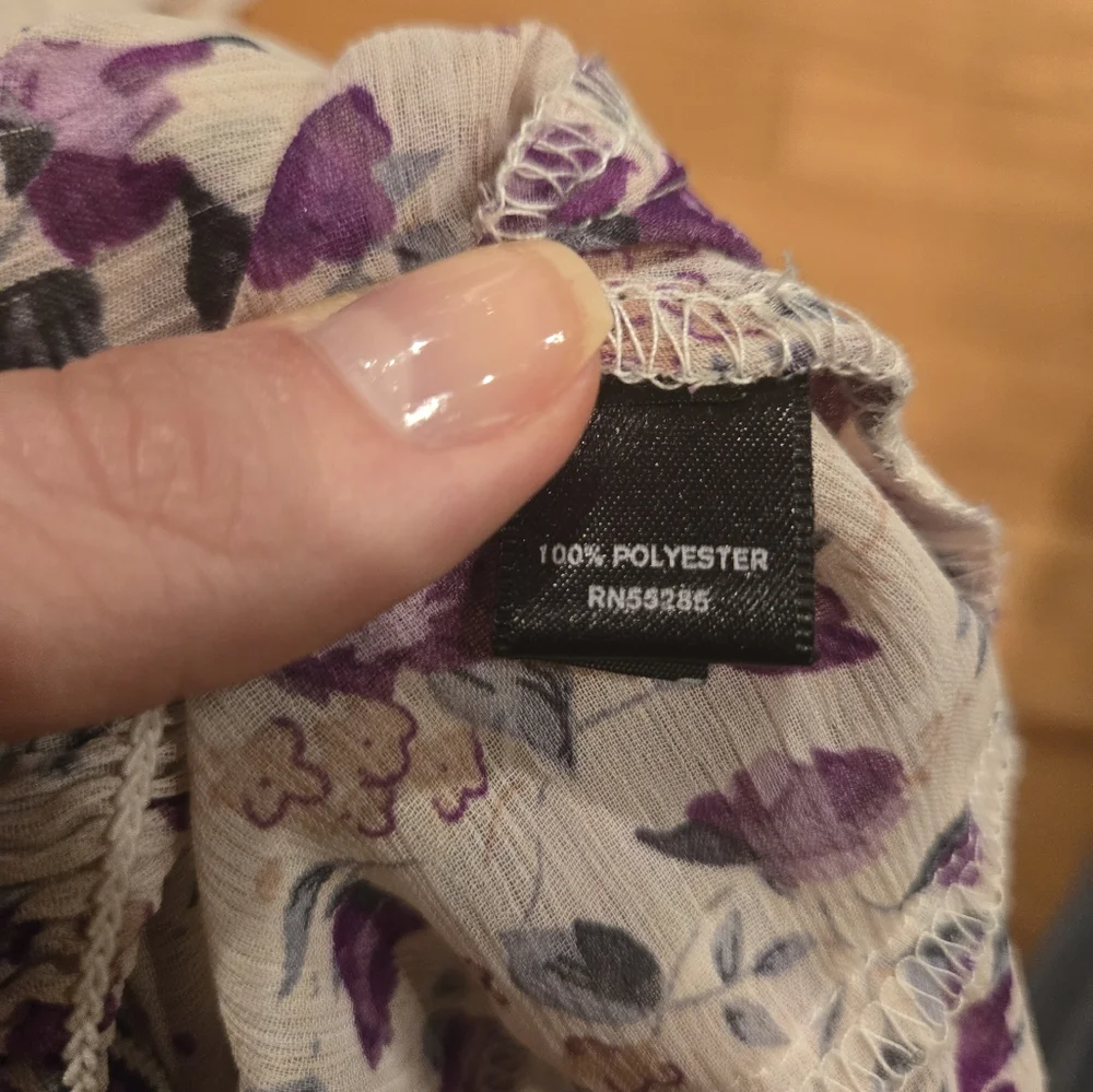Express Purple Flower Ruffled Camisole - Picture 4 of 5